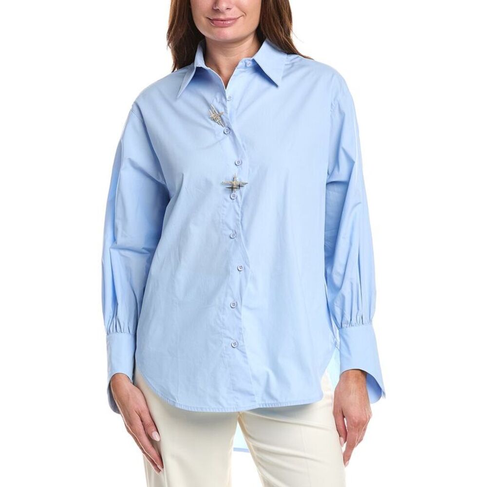 Gracia Womens  High-Low Shirt, Blue